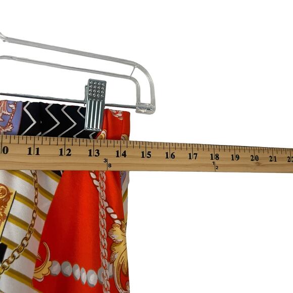 Marc New York Women Small Geometric Asymmetric Mixed Media Scarf Skirt - Picture 7 of 8